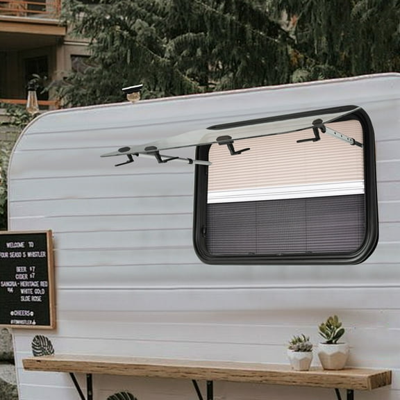 RV Caravan Camper Top-Hinge Push-Out Window 900mm x 550mm 30mm with Blind Screen