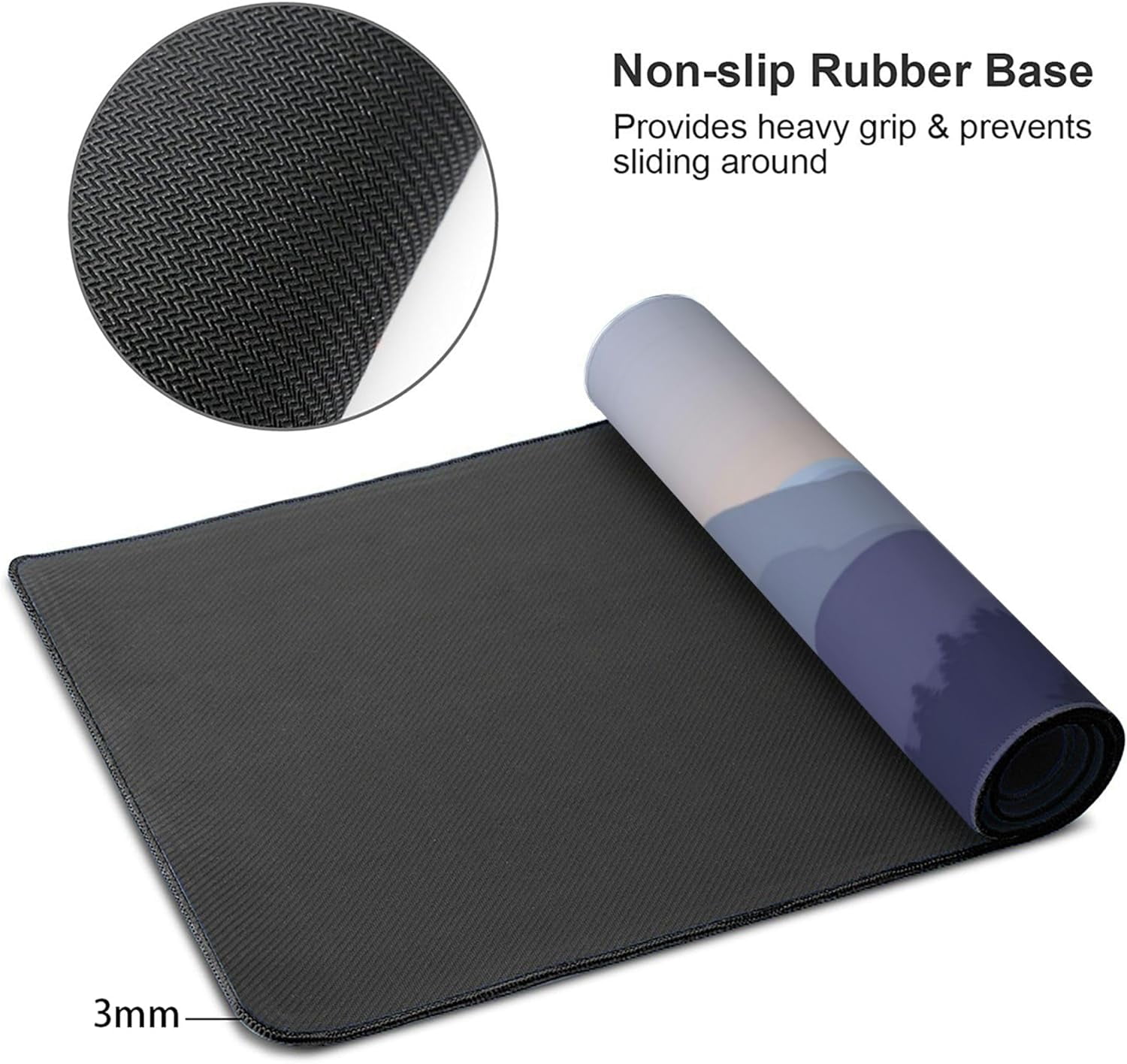 Large Gaming Mouse Pad Mountain Forest Scenery Mouse Pad with Stitched Edges & Nonslip Rubber Base Extended XXL Long Mousepad Big Desk Mat for Company Office Work, 35.4 x 15.7 in