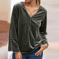 thumbnail image 1 of Puntoco Moda Mujer Cuello en V Manga Larga Sólido Casual Botón Camisa Blusa Puntoco Puntoco-2331, 1 of 6