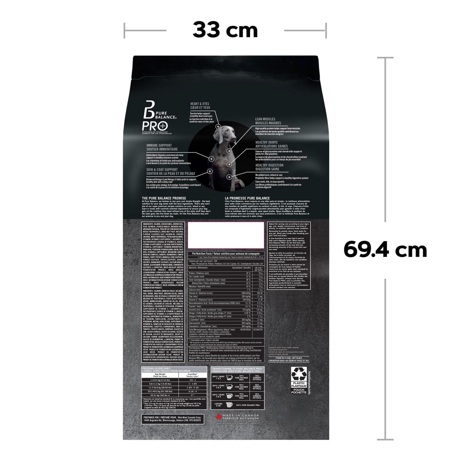 Pure Balance Pro+ Healthy Aging, Salmon & Brown Rice Recipe Dry Dog Food, 100 g, 3.5 kg, 7 kg