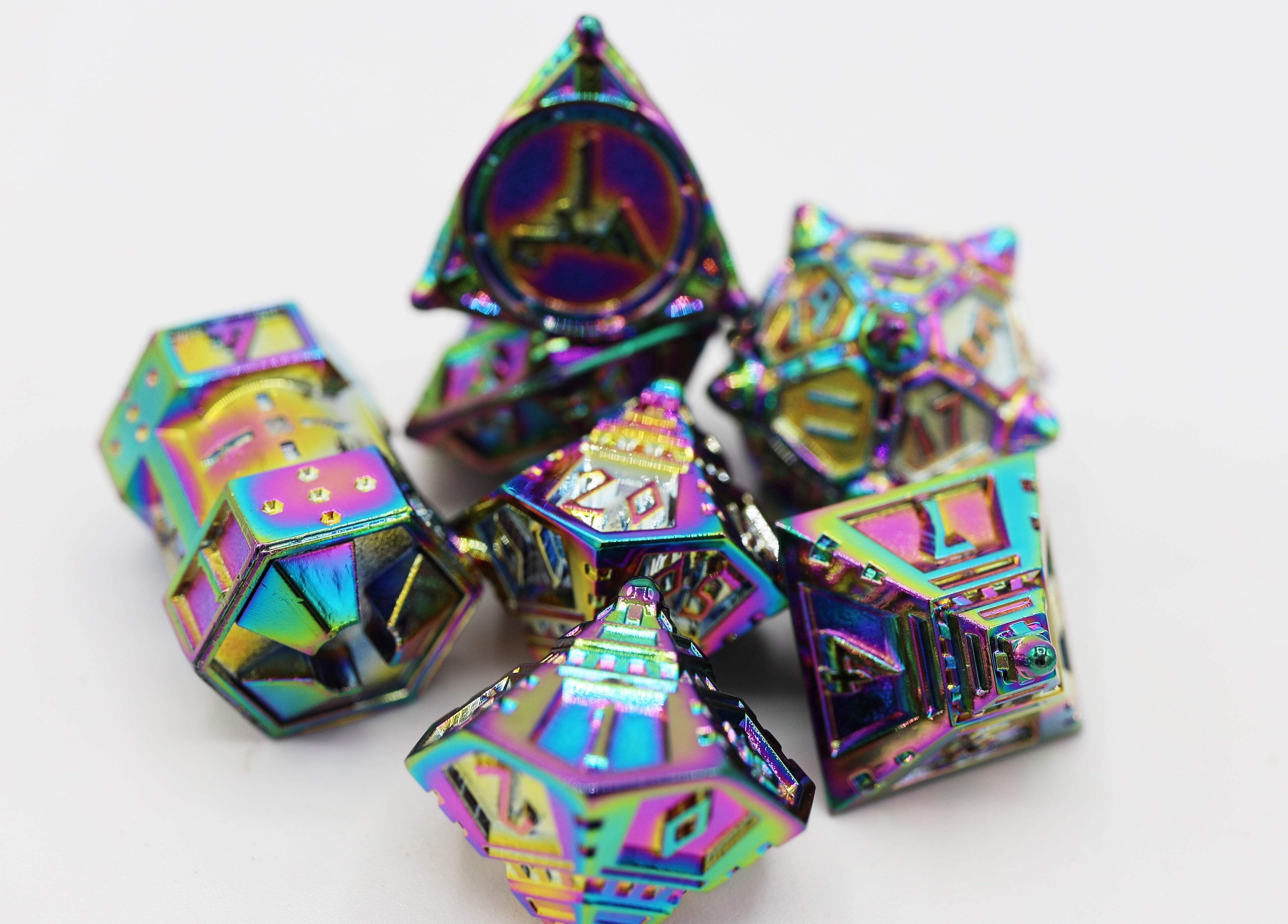 Foam Brain Games Poly Dice Set - Holographic Projection (7) New