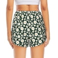 thumbnail image 2 of Lsque White Daisies and Bee Printed Women's Running Shorts with Liner Pockets,Elastic Quick Dry Workout Athletic Gym Yoga Shorts,Womens High Waist Shorts-X-Large, 2 of 9