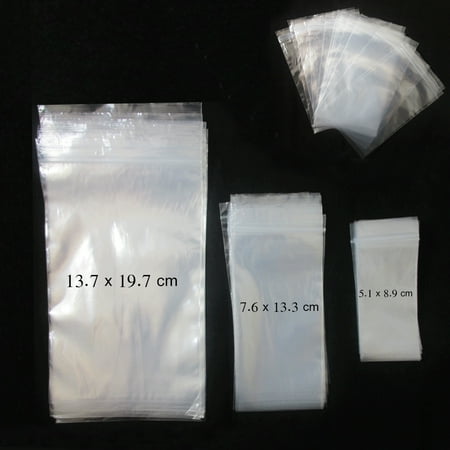 600 Clear Baggies Reclosable Zipper Lock Plastic Bags Poly Jewelry Assorted Size