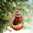 thumbnail image 5 of Taicans forest Animal Egg Ornaments – Cozy forest Christmas Ornaments with Santa Hat & Bells,Acrylic Cute forest Animal Christmas Trees Hanging Decorations,Nature-Themed Home Decor,Animal Lovers Gift, 5 of 6
