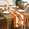 thumbnail image 2 of Decoraciones de otoño para el hogar, camino de mesa con hojas de arce otoñal, decoración de cocina para el hogar con hojas amarillas y acuarela de Acción de Gracias, 13 x 72 pulgadas, 2 of 5