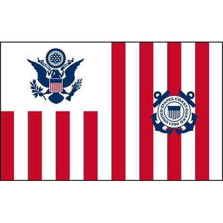 Military Coast Guard - 3x5 inch U.S. Coast Guard ENSIGN 1790 Flag Sticker - military logo boat swimmer