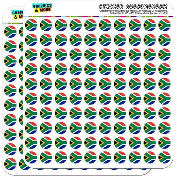 South Africa National Country Flag 200 1/2" (0.5") Planner Calendar Scrapbooking Crafting Stickers