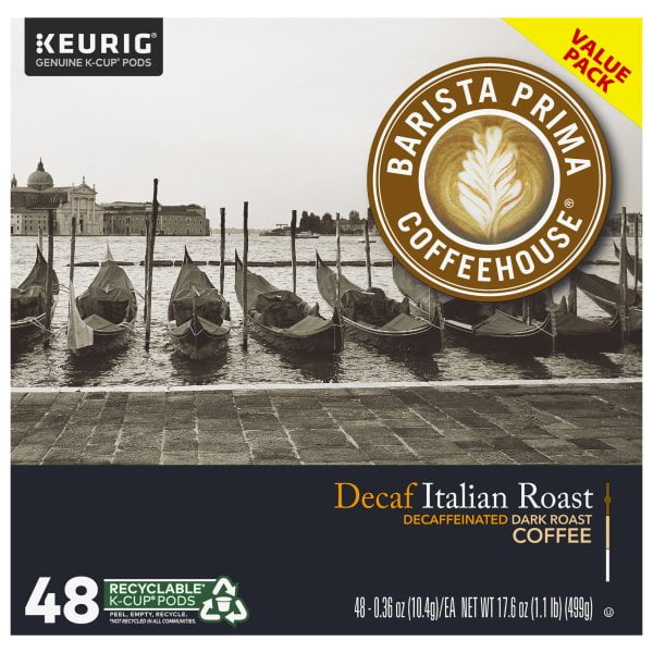Barista Prima Coffeehouse Italian Roast Decaf Coffee Keurig KCup Pods