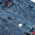 thumbnail image 5 of KIDSCOOL SPACE Boys Denim Jacket,Little Big Kids Simple Design Colored Buttons Jean Coat,Mid Blue,5-6 Years, 5 of 5