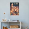 thumbnail image 4 of Vintage Retro Travel Poster Wall Decor Catedral De San Ildefonso Merida Mexico Colonial Twilight Church Print Canvas Poster, 4 of 8