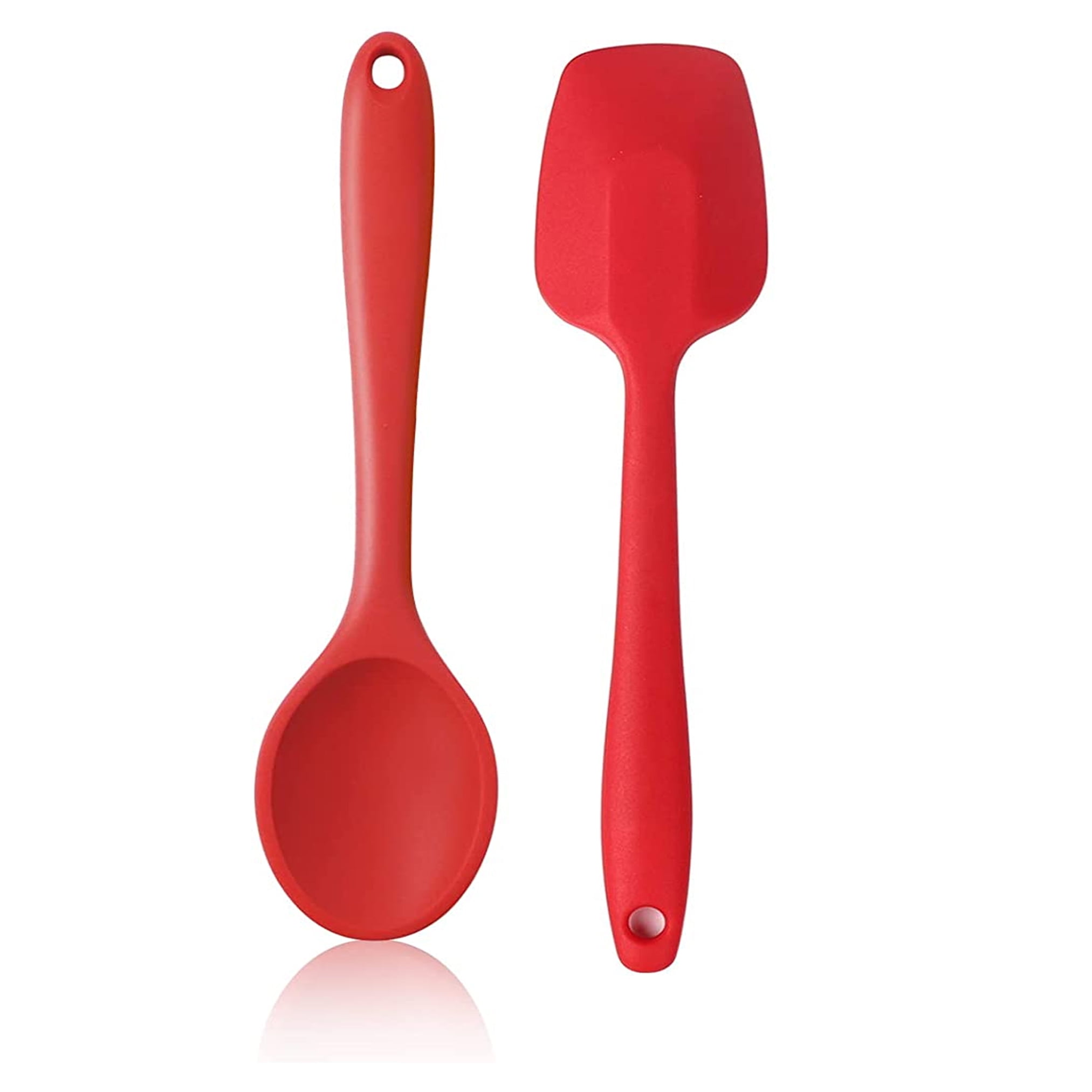 Kochblume 2-Piece Silicone Masher & ServingSpoon Set ,Red