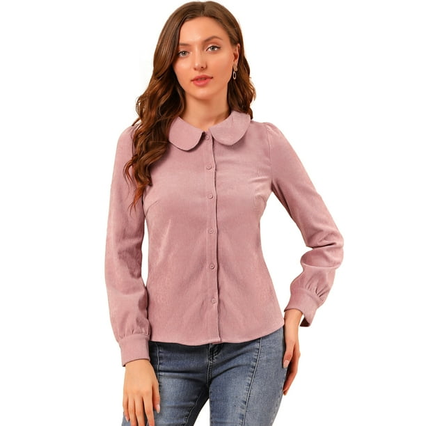 Allegra K Camisa Cuello Peter Pan Allegra K Blusa De Manga Corta