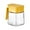 Yellow, variant on HengDidi Square Shape Airtight Spice Container - 10.8x8x8cm Glass Seasoning Jar with Secure Flip Lid | Herb Storage Solution for Pantry Kitchen Organization Dry Goods Dispenser