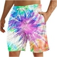 thumbnail image 2 of Aueoeo Men's Color Print Shorts Beach Casual Quick Dry Shorts Lightweight Soft Plus Size Drawstring Shorts L, 2 of 8