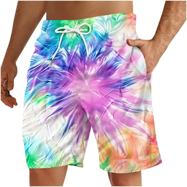 Pantalones Cortos para Hombre Atléticos Pantalones de Playa de Impresión Especial, Pantalones Cortos Atléticos de Poliéster Elásticos para Hombres