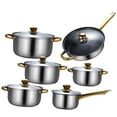 thumbnail image 4 of Transemion 6Pcs Stainless Steel with Glass Lid Pot Cooking Kitchen Soup Set for Kitchen Pans with soup pot Pans with soup pot, 4 of 5