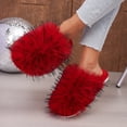 thumbnail image 6 of Lolmot Cozy Faux Fur Womens Slippers Fashion Closed Toe Slip On Fluffy Sandals Warm Plush Slide Shoes Indoor Outdoor, 6 of 9