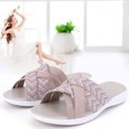 thumbnail image 4 of Zapatos Casa Sandalias Suaves Slip On Slides Mujeres Open Toe Cross Strap para El Verano, 4 of 9