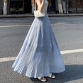 thumbnail image 4 of Women's Korea Sunray Pleat Skirt Elegant Purple Maxi Length Skirt 2025 Spring Summer Female Stretch Waist Maxi Length Skirt, 4 of 10