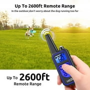 Dog Training Collar, Rechargeable Shock Collars for Dogs with Security Lock, Beep, Vibration and Shock, 2600ft Remote Range with Light