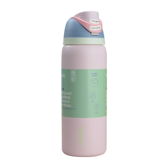 Owala FreeSip Insulated Stainless Steel Water Bottle with Straw for Sports, Travel, and School BPA-Free Sports Water Bottle, 32 oz, Pale Pink