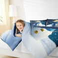 thumbnail image 5 of Feelyou Cartoon Blue Snowman Bedding Comforter Set, Dreamy Winter Snowflake Twin Comforter Sets, Happy New Year Reversible Bedding Set, Microfiber Bedroom Decor, 2 Pieces, 5 of 9
