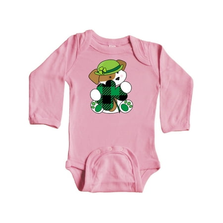 

Inktastic St Patricks Day Irish Buffalo Plaid Puppy Gift Baby Boy or Baby Girl Long Sleeve Bodysuit