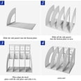 thumbnail image 6 of SAYEEC 1-Pack Gray 4-Compartment Standing Desktop File Organizer, Magazine Rack for Office & Home, 6 of 8