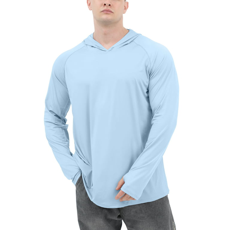 men sun protection shirts - UV-Proof, Breathable, Quick Dry  Men's Long  Sleeve Hoodie Casual T-Shirts for Outdoor Activities