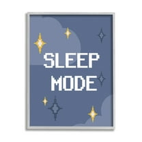 Stupell Industries Sleep Mode Pixel Stars Nature Painting Gray Framed Art Print Wall Art, 16 x 20