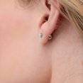thumbnail image 4 of Gem Stone King Platinum Sky Blue Aquamarine Stud Earrings for Women Men (0.50 Cttw, Gemstone March Birthstone, Round 4MM), 4 of 6