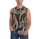 thumbnail image 1 of Balery Watercolor Romantic Paisley Camisetas sin mangas para hombre, absorbe la humedad y protege contra el mal olor.-Small, 1 of 7