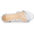 thumbnail image 4 of Sandalias de tacón de Aguja Allegra K Plata 41, 4 of 6