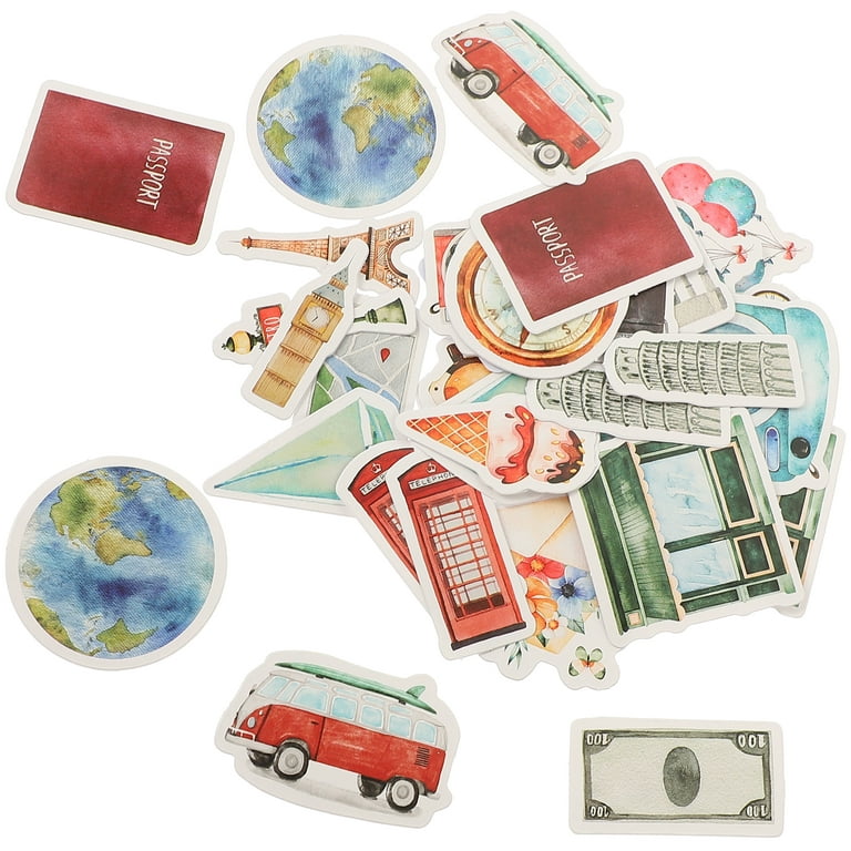3 Sets Scrapbooking Stickers DIY Decoration Travel Stickers for Travel Case Laptop, Infant Boy's, Size: 4x4x0.10cm