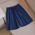 thumbnail image 3 of Women’S Shorts Summer Fashion Casual Breathable Medium Pants Casual Wide Leg Loose Shorts Women Pants Casual Navy XXXL, 3 of 3