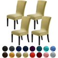 thumbnail image 1 of Velvet Chair Covers for Dining Room Set of 4, Stretchy Dining Chair Covers, Washable Kitchen Chair Slipcovers, Classy Decor for Home and Banquet (Champagne, 4 Pack), 1 of 7