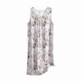 thumbnail image 4 of Sakmal Pajama Dress for Women Vintage Plus Size Sleep Tanks House Dress Beige Short Sleeve Sleep Tanks, 4 of 5