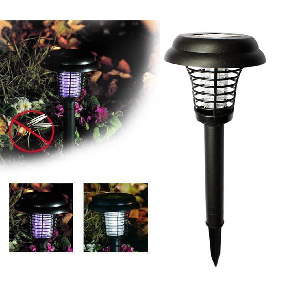 Solar Powered LED Light Pest Bug Zapper Insect Mosquito Lamp Garden Lawn US SHIP 