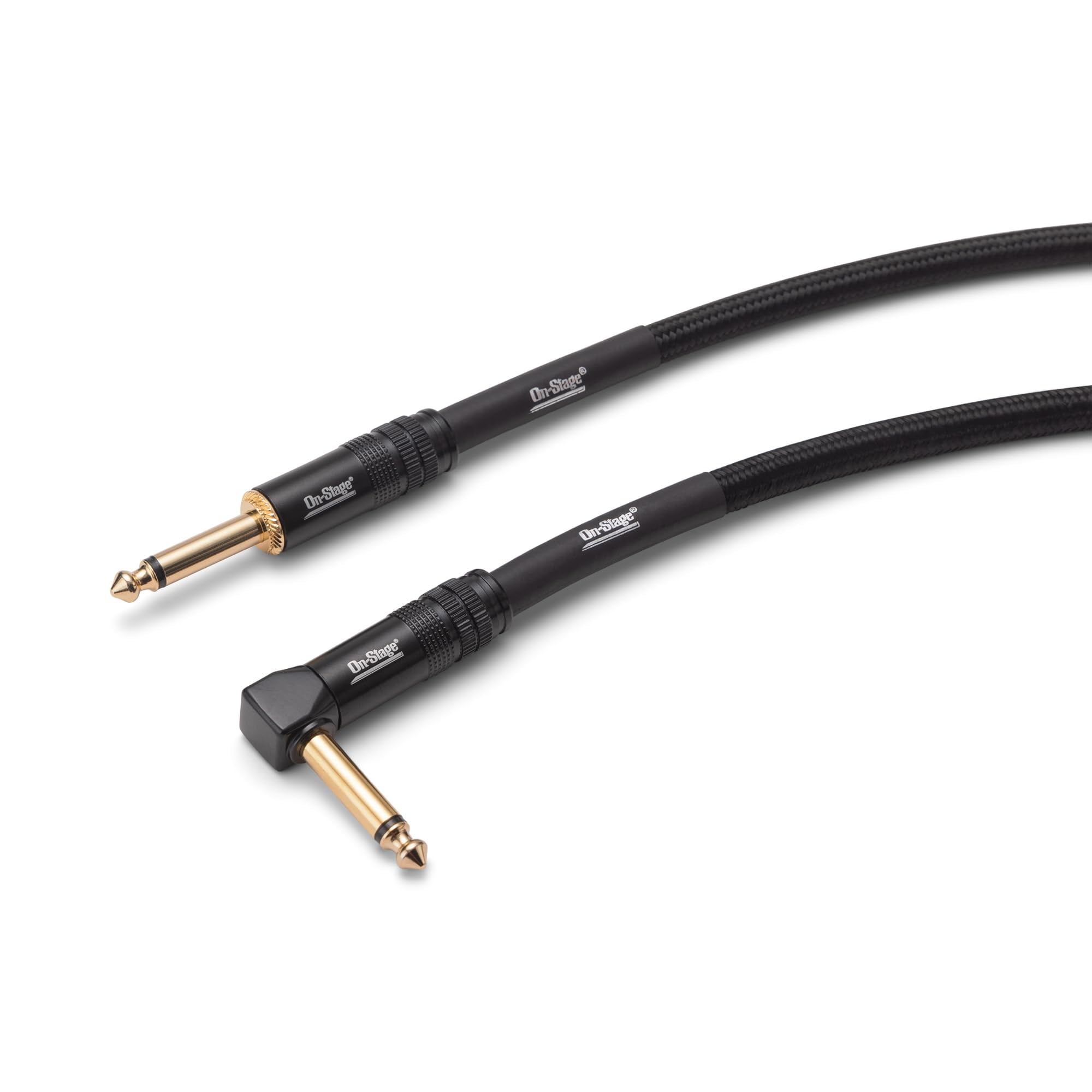 On-Stage OSPRO-ICR-15 Production-Grade Braided Instrument Cable (Right Angle to Straight) 15 ft
