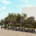 thumbnail image 1 of Costway 4 PCS Tall Bar Stool HDPE Patio Chair with Armrest Footrest Home Indoor Outdoor Brown, 1 of 8