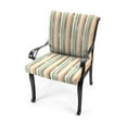 thumbnail image 2 of Jordan Manufacturing 38" x 21" Water Multicolor Stripe Rectangular Outdoor Chair Cushion with Ties and Hanger Loop (2 Pack), 2 of 11