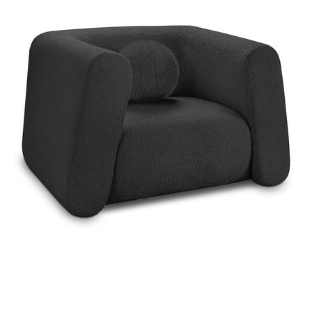 Meridian Furniture Abbington Contemporary Boucle Fabric Chair in Black