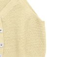 thumbnail image 5 of UACY Toddler Girls Knit Camisole Crop Top V Neck Button Front Textured Knit Tank Top Casual Sleeveless Vest for Kids ﻿ (Light Yellow, 7-8 Years), 5 of 7