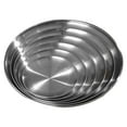 thumbnail image 1 of Platos de acero inoxidable de 6 tamaños, platos redondos de metal pulido, resistentes al agua, para el hogar, la cocina, el camping, el aperitivo, la pizza y la barbacoa. Juego de 6., 1 of 6
