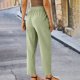 thumbnail image 4 of Karight Women Petite Linen Pants High Waisted Straight Leg Casual Cotton Trousers Elastic Waist Drawstring with Pockets, 4 of 7