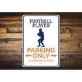 thumbnail image 2 of Football Player Parking Sign, Football Player Sign, Football Player Sign, Football Decor, Football Garage Aluminum Sign - 10x14 inches, 2 of 4
