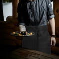 thumbnail image 4 of IDEANATEGRATE Delantal Bistro Negro Unisex Con Bolsillo Para Uso En Restaurantes Y Cocinas, 4 of 7