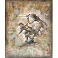thumbnail image 2 of Wiley, Marta 15x17 Black Ornate Wood Framed with Double Matting Museum Art Print Titled - Flute Players-Beige, 2 of 4