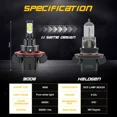thumbnail image 4 of 2x 9008/H13 LED Headlight Bulb For Kia Soul 2014 2015 2016 2017 2018 2019 Hi/Low, 4 of 9