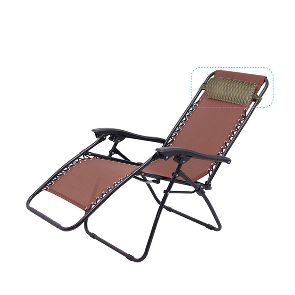 Folding Recliner Chairs Head Cushion Pillow For Outdoor Garden Patio Lounger 